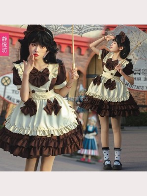 Japanese Cafe Maid Sweet Lolita Dress 3pc Set (UN113)